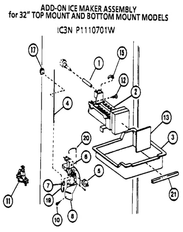 Icemaker ic3n p1110701w