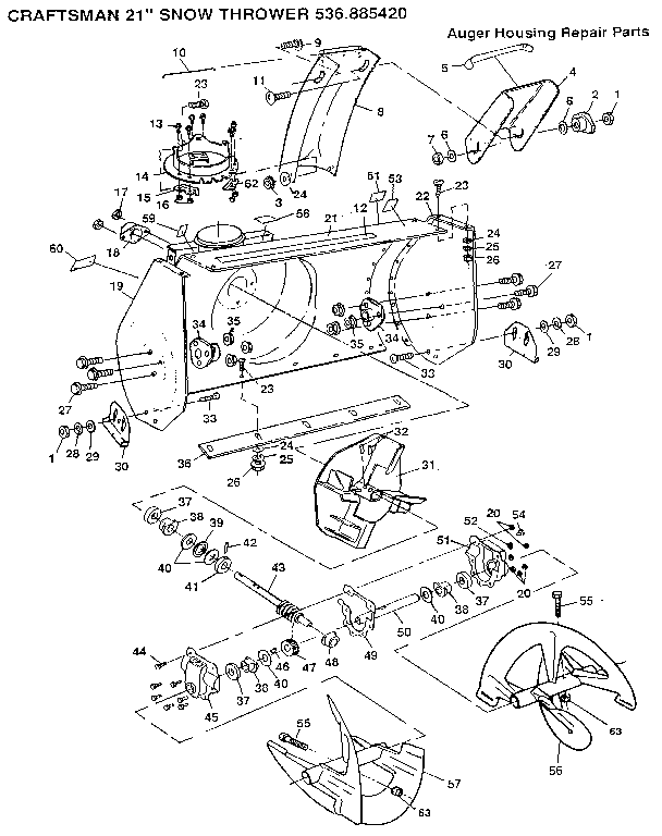 Auger housing assembly