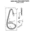 Kenmore 1163916583 hose and attachment diagram