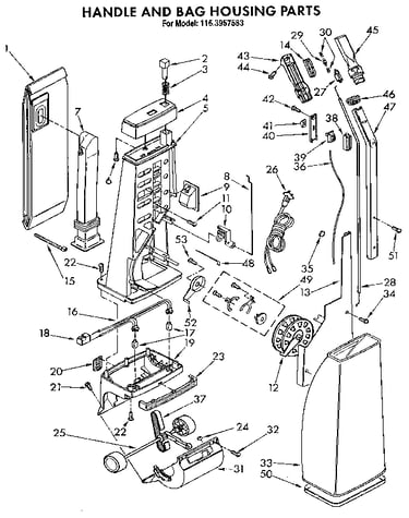Handle and bag housing