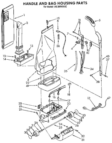Handle and bag housing