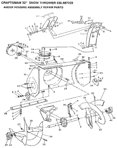 Auger housing assembly repair