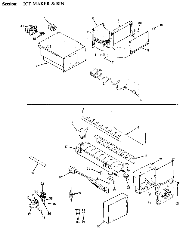 Ice maker & bin