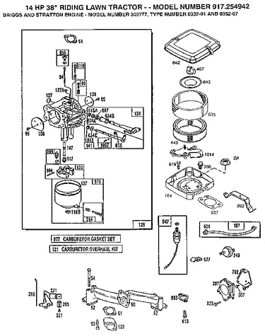 Carburetor and air cleaner assembly