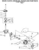 Brake, clutch, gearcase, motor and pump
