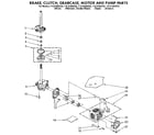 Kenmore 11081864330 brake, clutch, gearcase, motor and pump diagram