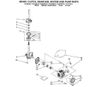 Kenmore 11092180110 brake, clutch, gearcase, motor and pump diagram