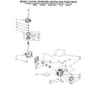 Kenmore 11082427740 brake, clutch, gearcase, motor and pump diagram