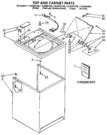 Top and cabinet