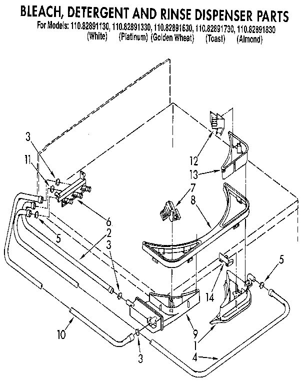 Bleach, detergent and rinse dispenser