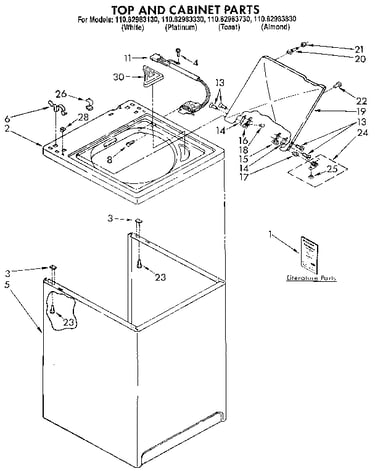 Top and cabinet