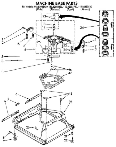 Machine base parts