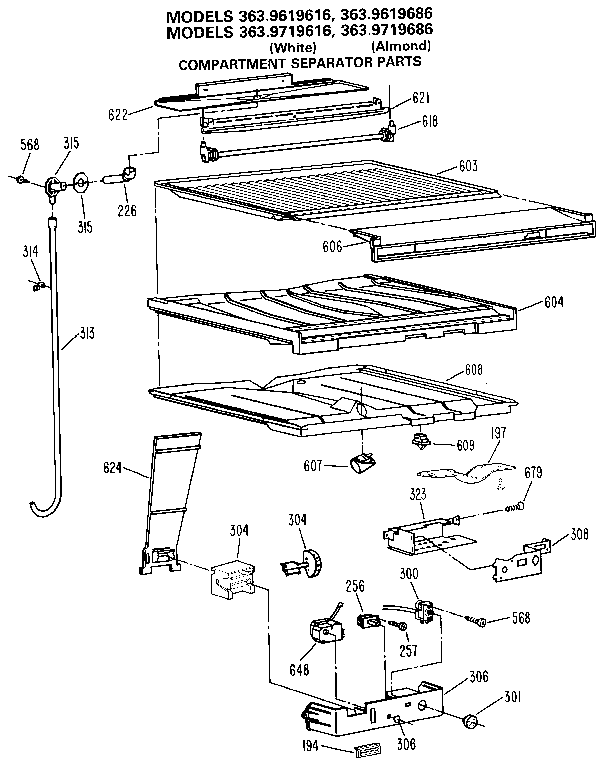 Comparment separator/divider block