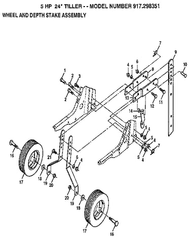 Wheel and depth stake assembly