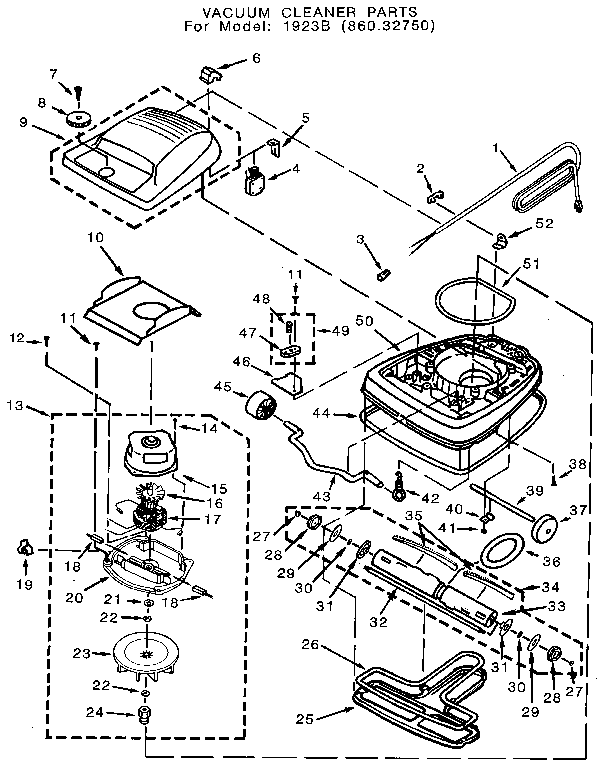 Nozzle and motor assembly
