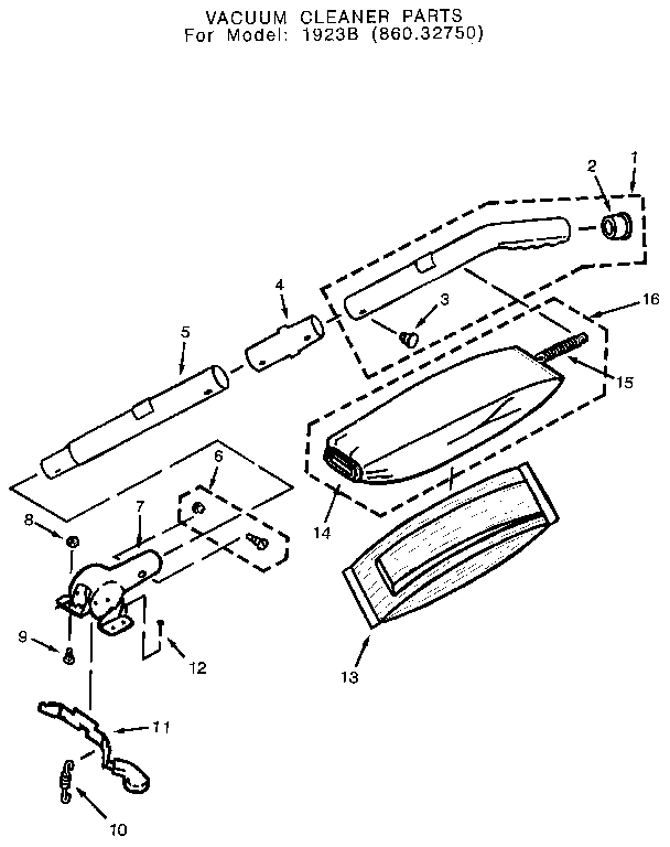 HANDLE AND BAG HOUSING