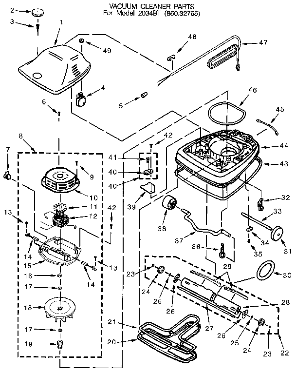 Nozzle and motor assembly