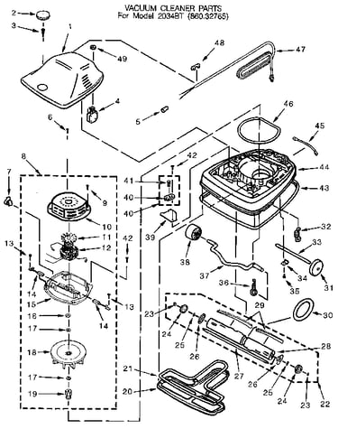 Nozzle and motor assembly