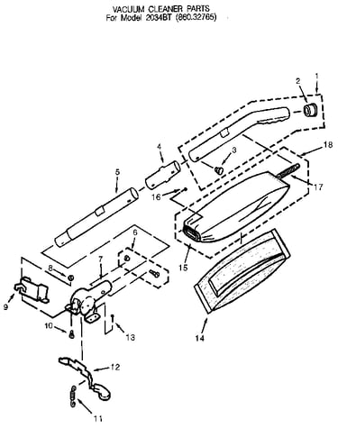 Handle and bag housing