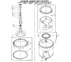 Whirlpool LA5300XTN1 agitator, basket and tub diagram