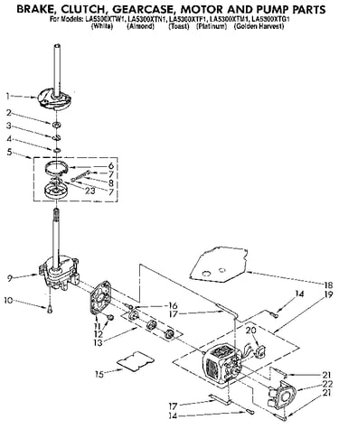 Gearcase,motor,pump & brake