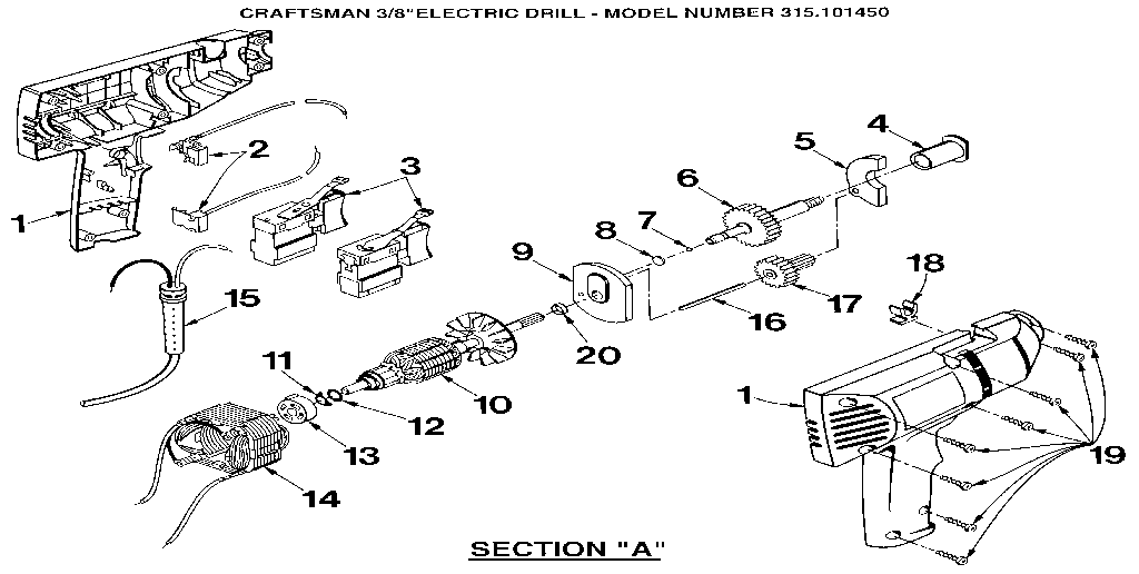 CRAFTSMAN 3/8" ELECTRIC DRILL