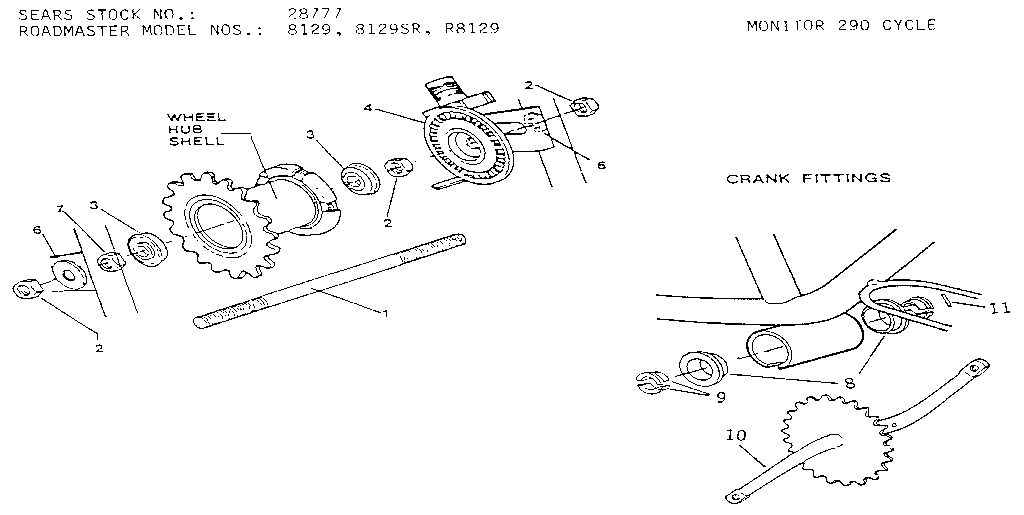 AXLE, CRANK, AND SPROCKET ASSEMBLY