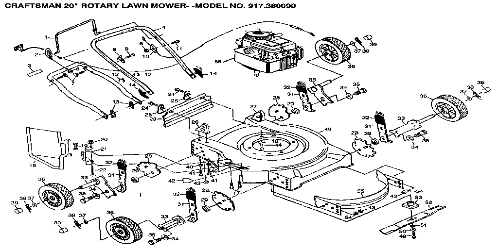 Craftsman 20" rotary lawn mower