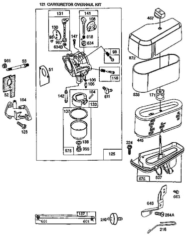 Carburetor and air cleaner assembly
