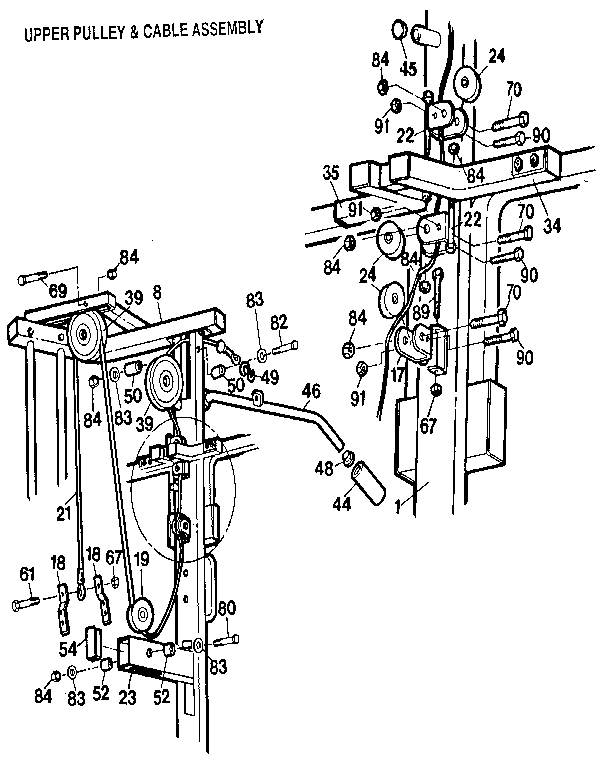 UPPER PULLEY & CABLE ASSEMBLY