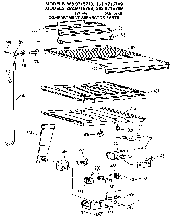 Comparment separator/divider block