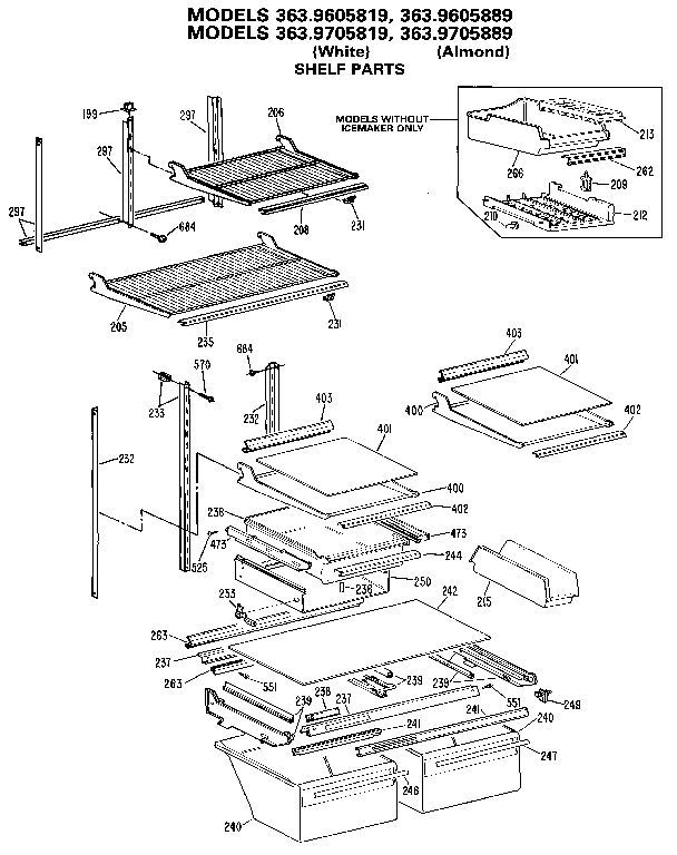 SHELVES AND ACCESSORIES