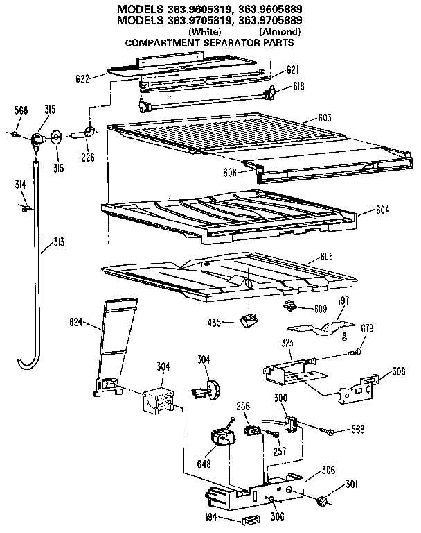 Comparment separator/divider block