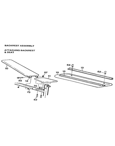 Backrest assembly attaching backrest & seat