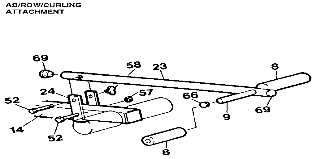 Ab/row/curling attachment
