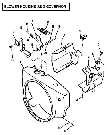 Blower housing and governor