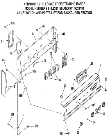Backguard section