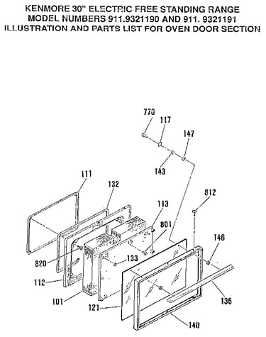 Oven door section