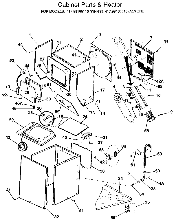 Cabinet and heater