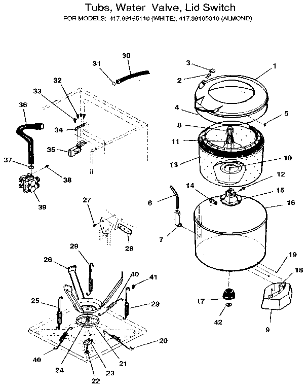 Tub, basket, and agitator