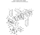 Kenmore 41799175110 dryer-cabinet, drum, heater diagram