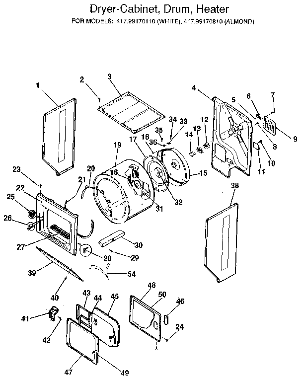 Dryer-cabinet,drum,heater