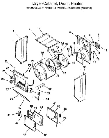 Dryer-cabinet,drum,heater
