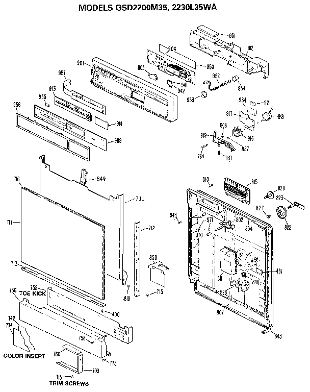 CONTROL PANEL AND DOOR