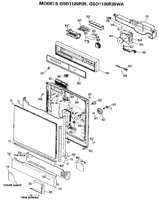 CONTROL PANEL AND FRONT