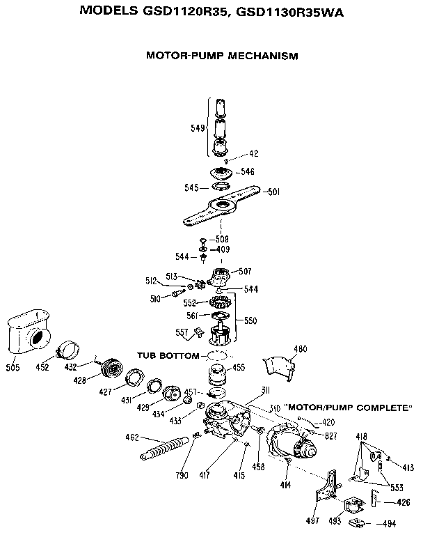 MOTOR AND PUMP ASSEMBLY