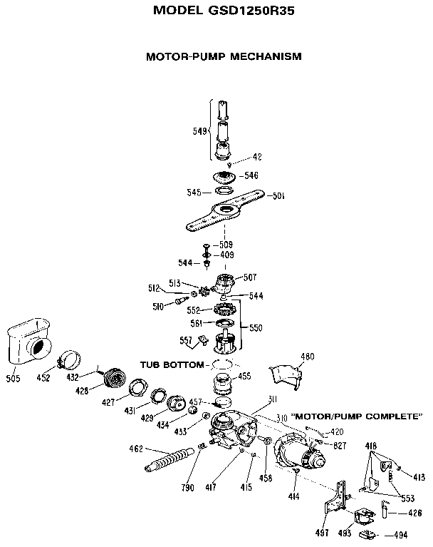 Motor and pump assembly
