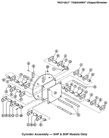 Cylinder assembly - 5hp & 8hp models only drawing six