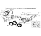 Troybilt PTO HORSE SERIAL #00950727 AND UP wheel speed lever, belt drive system, engines, wheels diagram
