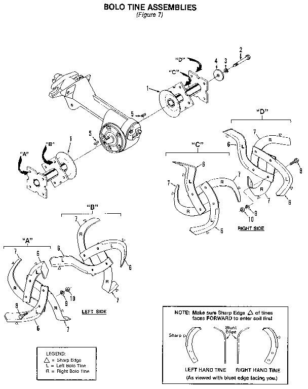 Bolo tine assemblies